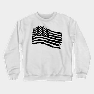 Distressed American Flag Crewneck Sweatshirt